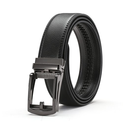 Dây nịt da bò nam Navy DND010-067 Khóa Vàng Đen