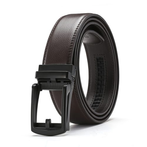 Dây nịt da bò nam Navy DND010-067 Khóa Vàng Đen