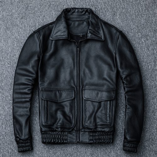 Áo khoác da bò nam size lớn, kiểu dáng mới có big size AKD021 Đen
