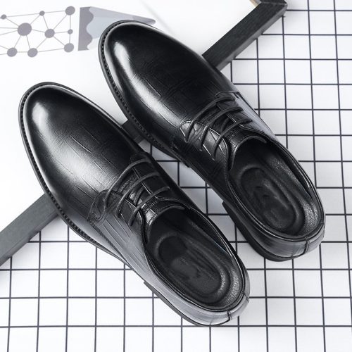 Giày tăng chiều cao công sở, cao su gót cao 3-4cm Navy GTD018-2901-61 Nâu