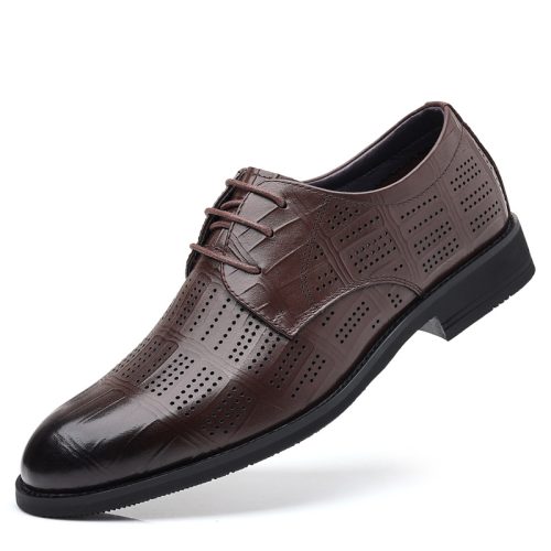 Giày tăng chiều cao công sở, cao su gót cao 3-4cm Navy GTD018-2901-61 Nâu