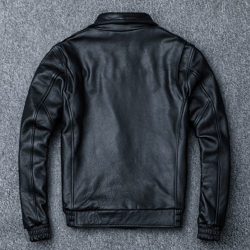 Áo khoác da bò nam size lớn, kiểu dáng mới có big size AKD021 Đen