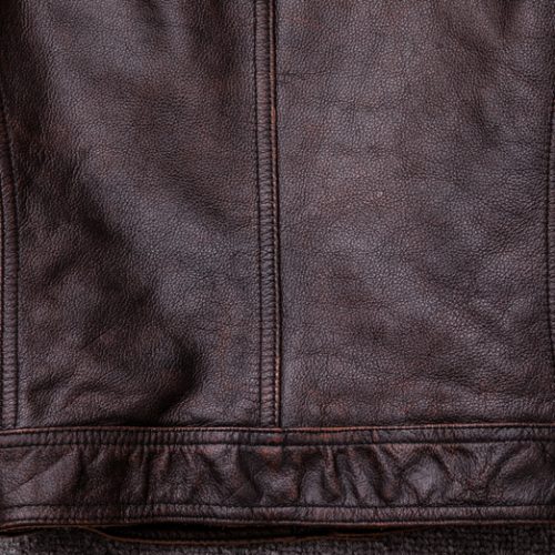 Áo da nam kiểu dáng mới, da bò thật có big size Navy AKD014 Đen