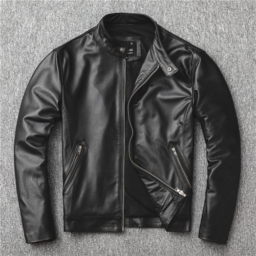 Áo khoác nam da bò thật Navy AKD003 Da bò đen