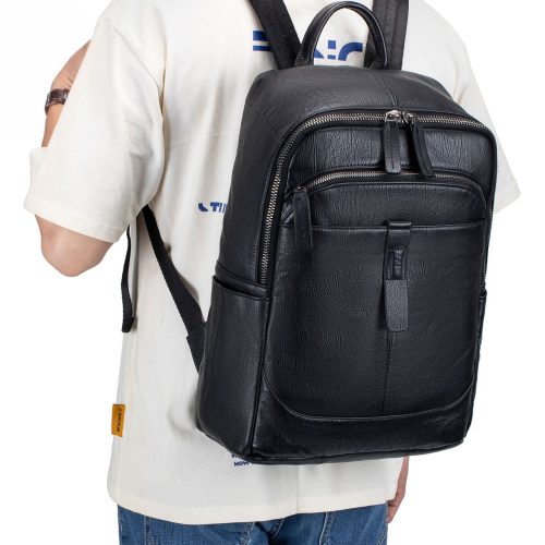 Balo nam da bò thật dung tích lớn Navy CVD039 – Đen B001