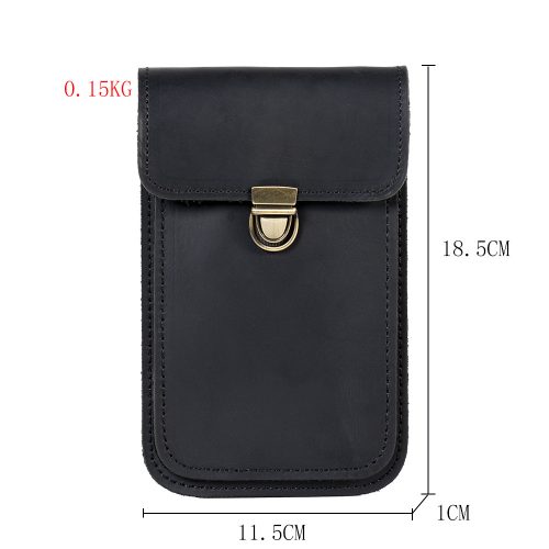 Túi đeo hông nam, đựng điện thoại da bò thật Navy CVD060 – Nâu sẫm nhỏ