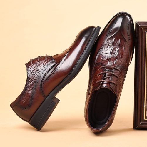 Giày da công sở, cao su gót cao 3-4cm Navy GTD017-Đen 189-1