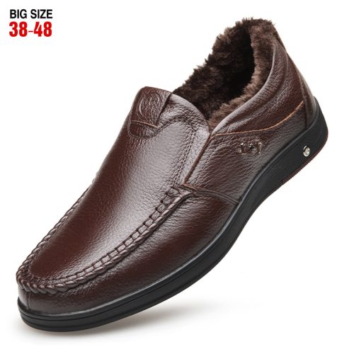 Giày lười công sở da bò, cao su gót cao 2-3cm Navy GTD028-Màu vàng