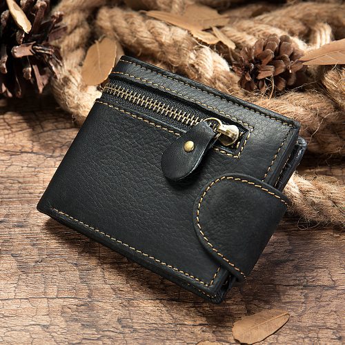 Bóp da bò thật cao cấp Navy CVD011 -Đen