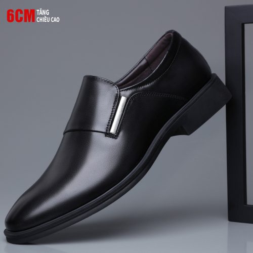 Giày tăng chiều cao cao su gót cao 6cm Navy GTD035-Đen tăng chiều cao 6cm