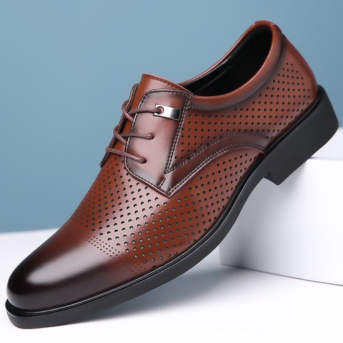 Giày cao nam công sở Navy GTD032- 2288 Đen (trơn) tăng chiều cao 5cm size 35-43