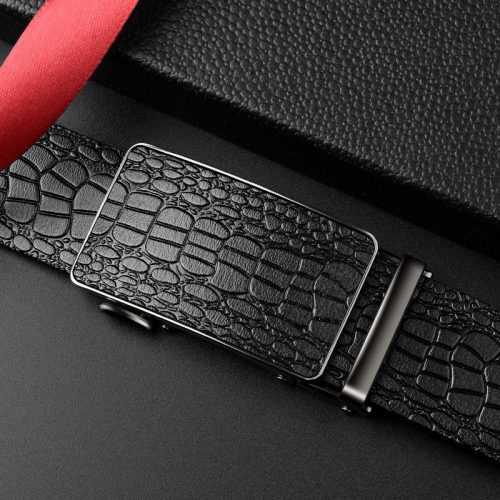 Thắt lưng da bò thật khóa tự động, đầu khóa hợp kim mã DND007 118-Nâu