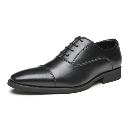 Giày da cao cấp, cao su gót cao 3-4cm Navy GTD019-Hạt cườm hở màu đen (phiên bản bình thường)