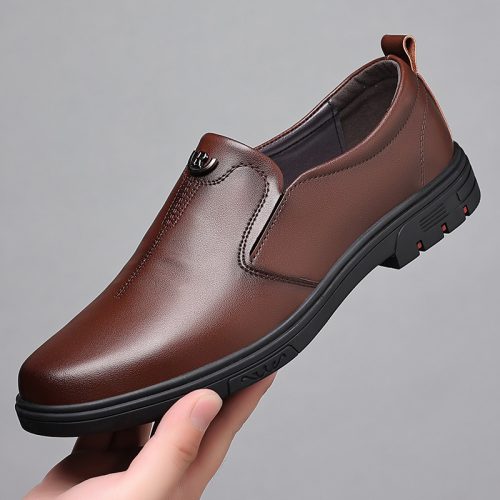 Giày công sở big size cao su gót cao 3-4cm Navy GTD033-Đen