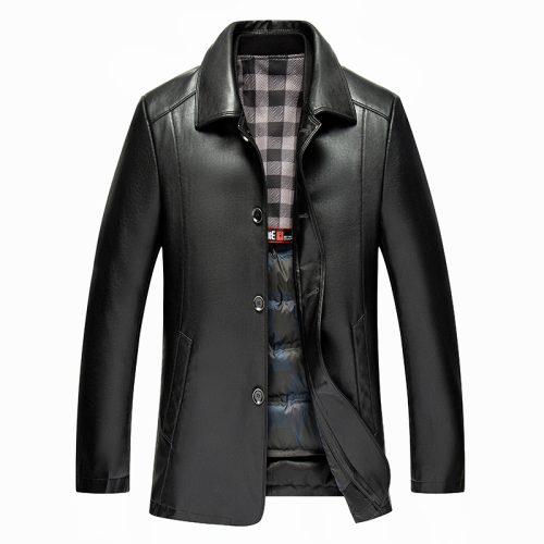 Áo khoác nam da cừu thật dáng dài AKD043 Màu nâu