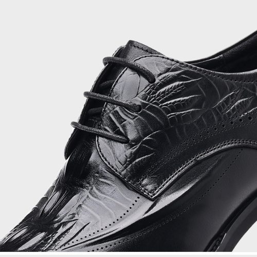 Giày da công sở, cao su gót cao 3-4cm Navy GTD017-Đen 189-1