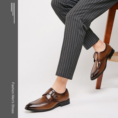 Giày tây Oxford, cao su gót cao 3-4cm Navy GTD022-Đen