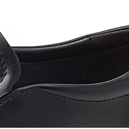 Giày công sở big size cao su gót cao 3-4cm Navy GTD033-Đen