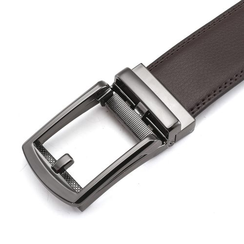 Dây nịt da bò nam Navy DND010-067 Khóa Vàng Đen