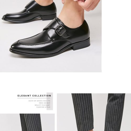 Giày tây Oxford, cao su gót cao 3-4cm Navy GTD022-Đen