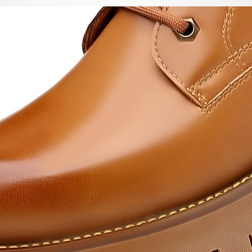 Boot da nam đẹp, cao su gót cao 4-5cm Navy GTD024-Xám