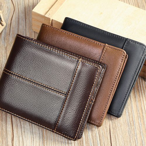 Ví cầm tay da mềm,da bò thật Navy CVD003 – Xám đậm