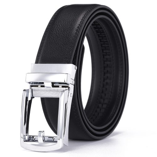 Dây nịt da bò nam Navy DND010-067 Khóa Vàng Đen