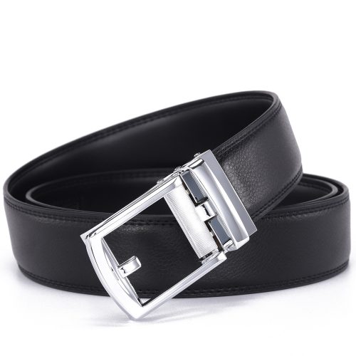 Dây nịt da bò nam Navy DND010-067 Khóa Vàng Đen