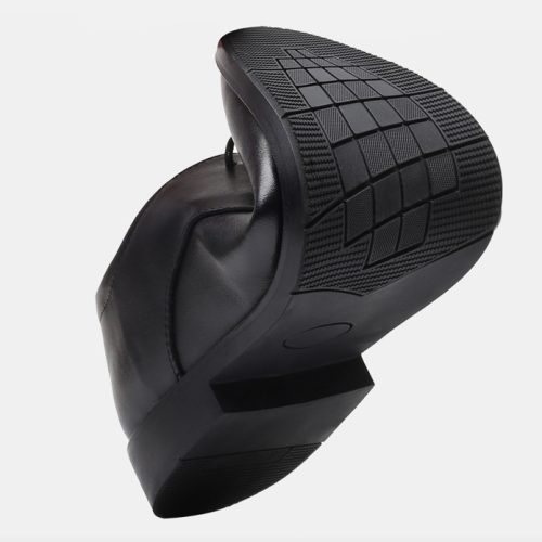 Giày Derby tăng chiều cao da thật, cao su gót cao 3-4cm Navy GTD023-Trắng
