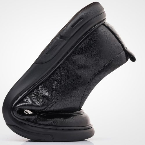 Giày tay da nâu, đế cao su gót cao 2-3cm Navy GTD005 – Nâu sẫm