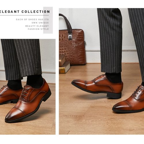 Giày da cao cấp, cao su gót cao 3-4cm Navy GTD019-Hạt cườm hở màu đen (phiên bản bình thường)