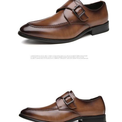 Giày tây Oxford, cao su gót cao 3-4cm Navy GTD022-Đen