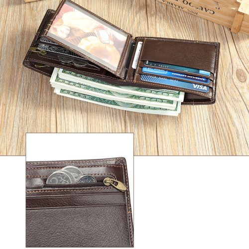 Ví cầm tay da mềm,da bò thật Navy CVD003 – Xám đậm
