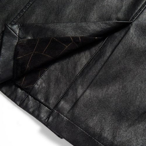 Áo da cừu thật dáng dài, thời trang AKD039 SK20 đen