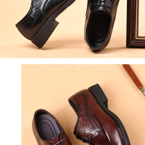 Giày da công sở, cao su gót cao 3-4cm Navy GTD017-Đen 189-1