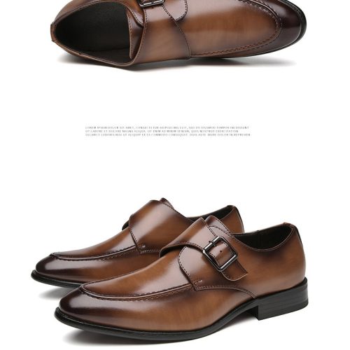 Giày tây Oxford, cao su gót cao 3-4cm Navy GTD022-Đen