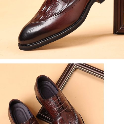 Giày da công sở, cao su gót cao 3-4cm Navy GTD017-Đen 189-1