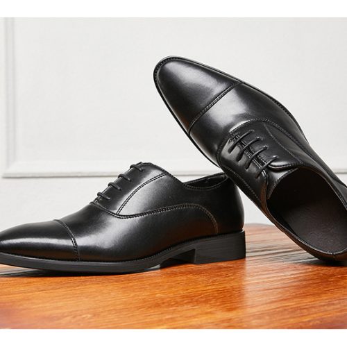 Giày tây tăng chiều cao lịch lãm, cao su gót cao 6cm Navy GTD020-Nâu (có tăng chiều cao bên trong)