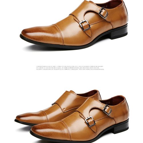 Giày tây công sở da nam đẹp, cao su gót cao 3cm Navy GTD037-Đen 3004-3