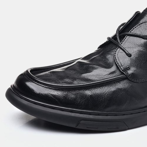 Giày tay da nâu, đế cao su gót cao 2-3cm Navy GTD005 – Nâu sẫm