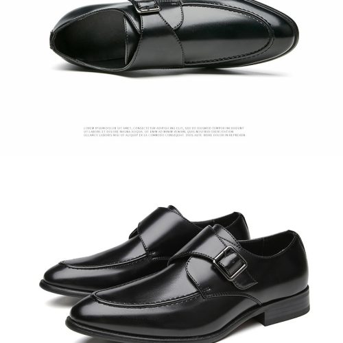 Giày tây Oxford, cao su gót cao 3-4cm Navy GTD022-Đen
