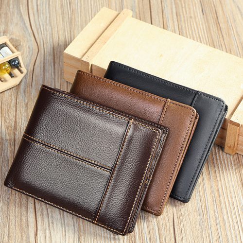 Ví da bò cao cấp, ví da bò mỏng Navy CVD024 – Cà phê