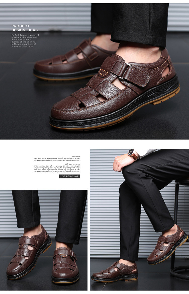 Giày sandal da bò thật