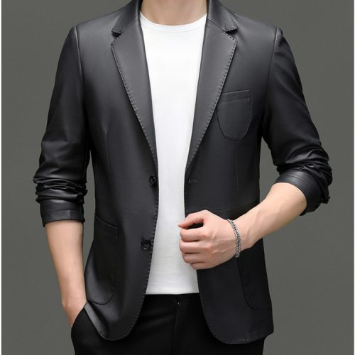 Áo vest da cừu thật thời trang AKD053 Đen