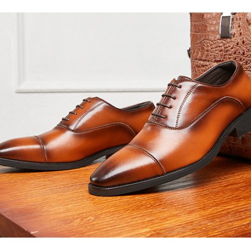 Giày da cao cấp, cao su gót cao 3-4cm Navy GTD019-Hạt cườm hở màu đen (phiên bản bình thường)
