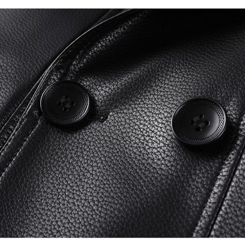 Áo khoác da cừu thật dáng dài thời trang AKD040 Đen