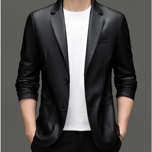 Áo vest da cừu thật thời trang AKD053 Đen
