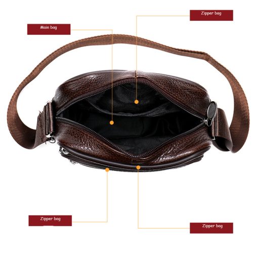 Túi xách da bò công sở, đeo chéo da thật Navy CVD007 – 6108 Đen