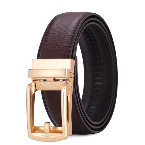 Dây nịt da bò nam Navy DND010-067 Khóa Vàng Đen