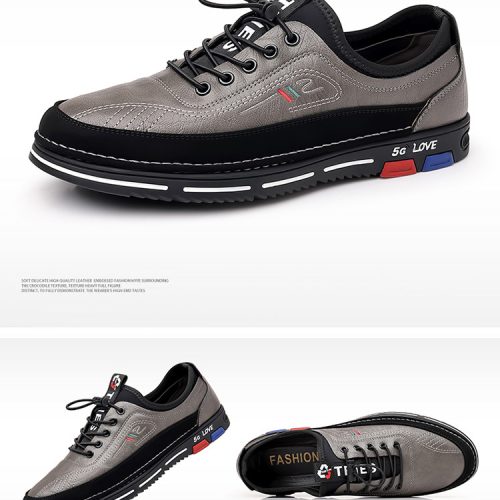 Giày ngoại cỡ da thật, cao su gót cao 3-4cm Navy GTD013-Màu xanh da trời